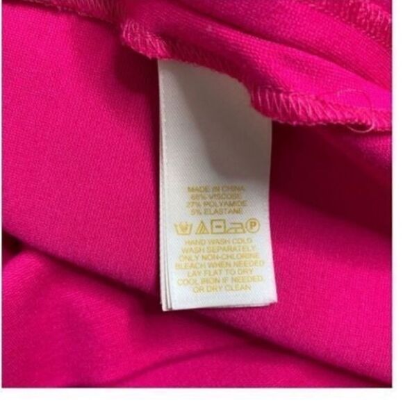 Kate Spade Women’s Size 2 Keri Shift Mini Dress Pink Ponte Stretch Split Neck - Picture 11 of 12